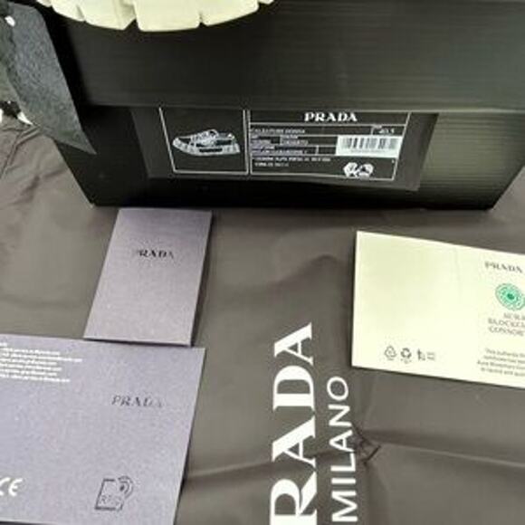 Women's Prada re-wheel gabardine sneaker in Desert beige size 40.5 made in Italy - Picture 10 of 13